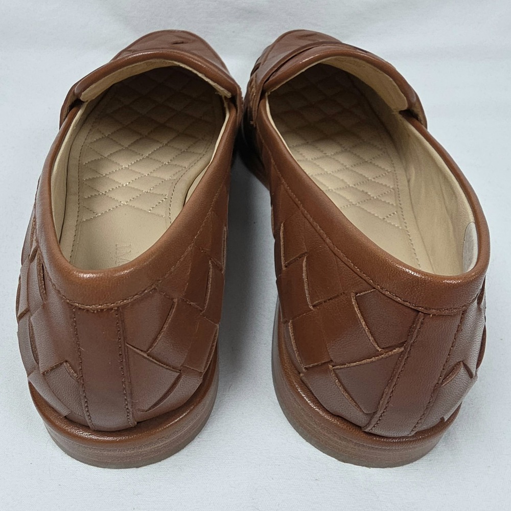 J McLaughlin Brown Concetta Woven Leather Penny Loafers Womens Size 8 Old Money - Picture 5 of 9